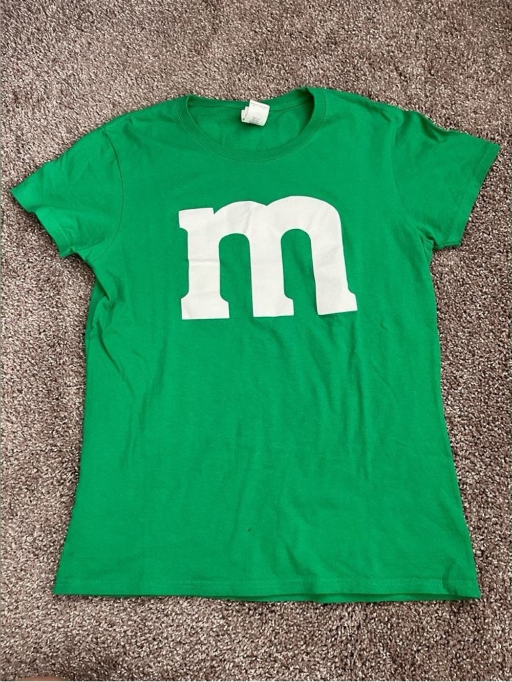 Gildan Green Short Sleeve Tee with White 'm' Graphic
